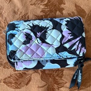 Vera Bradley Quilted Floral Cosmetic Bag - Black and Blue